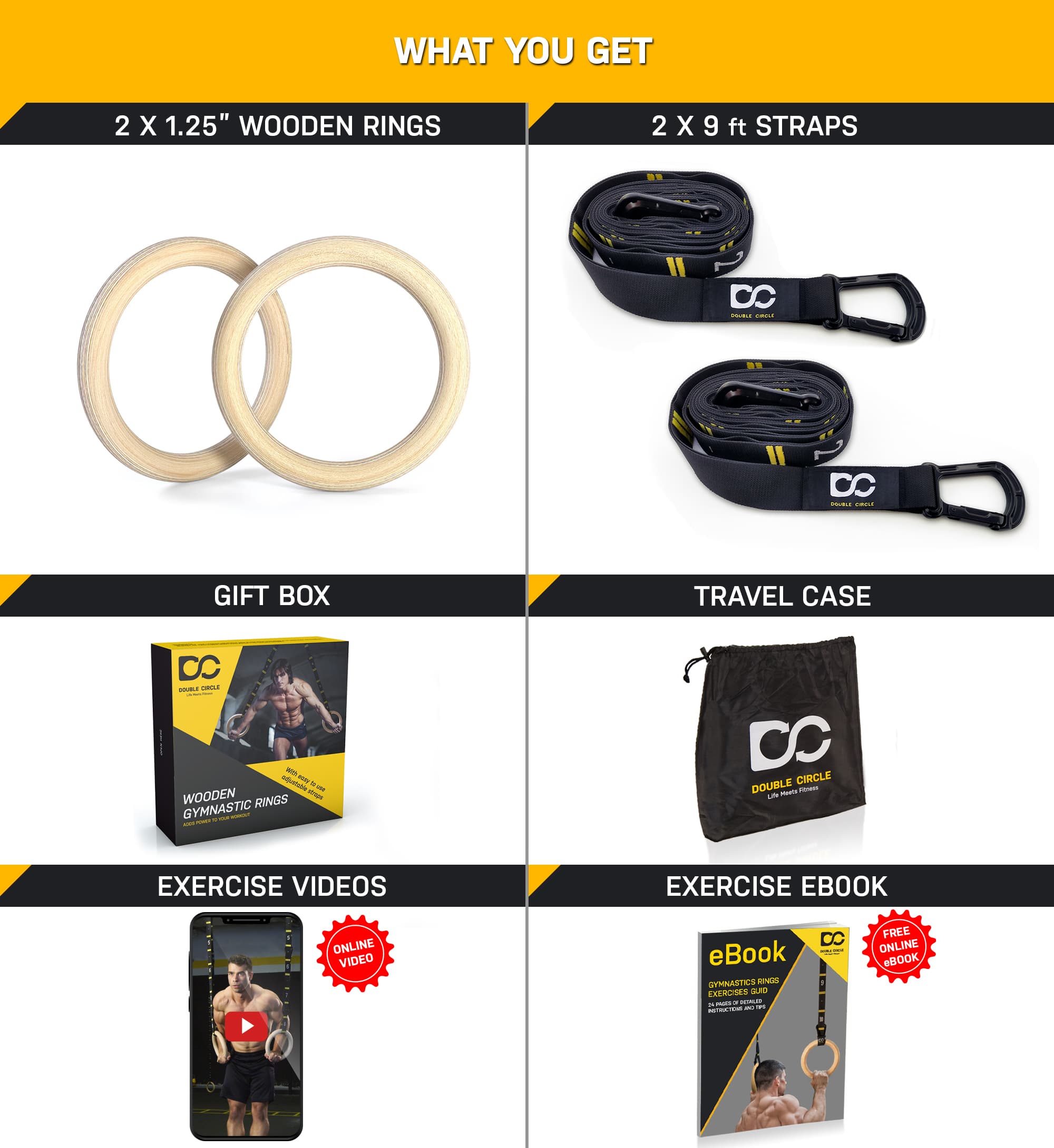 Gymnastic Rings And Straps 1.25″