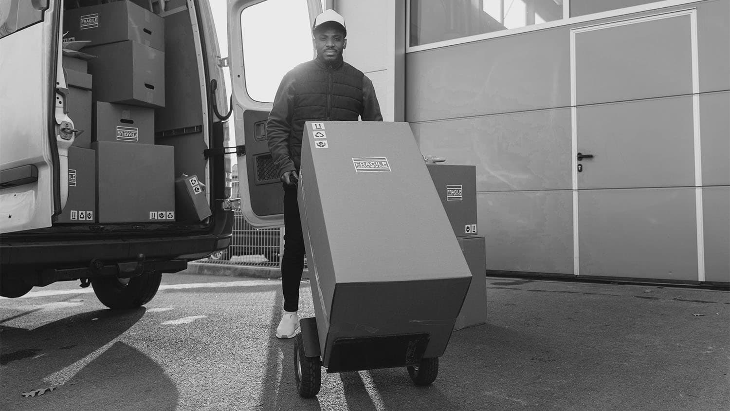 Courier delivering a wholesale order