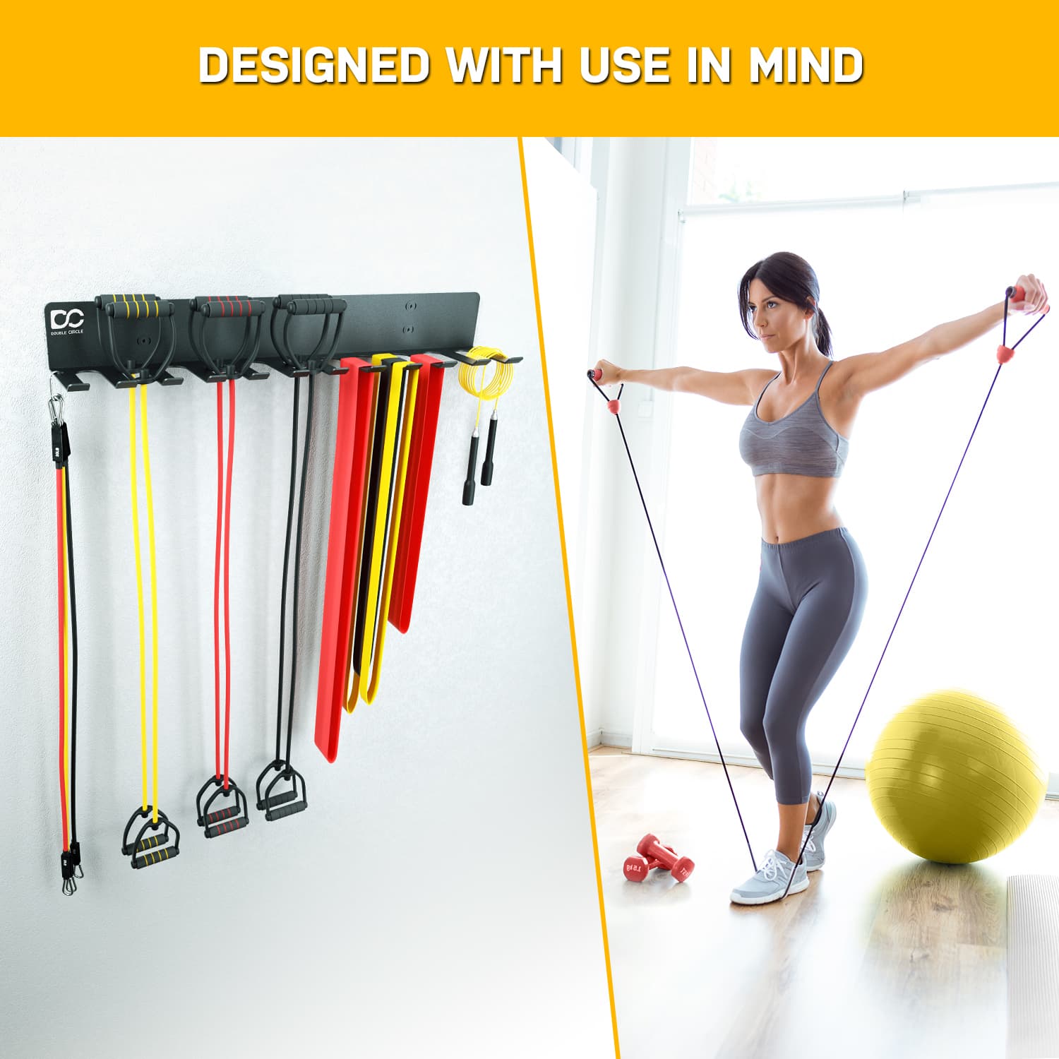 Gym Rack Organizer – 12 Hooks