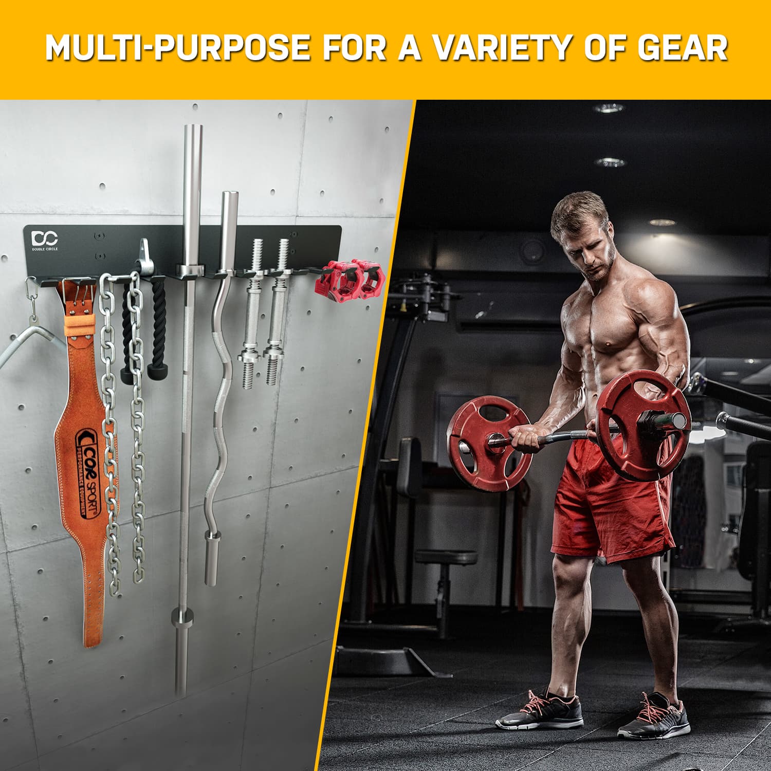 Gym Rack Organizer – 12 Hooks