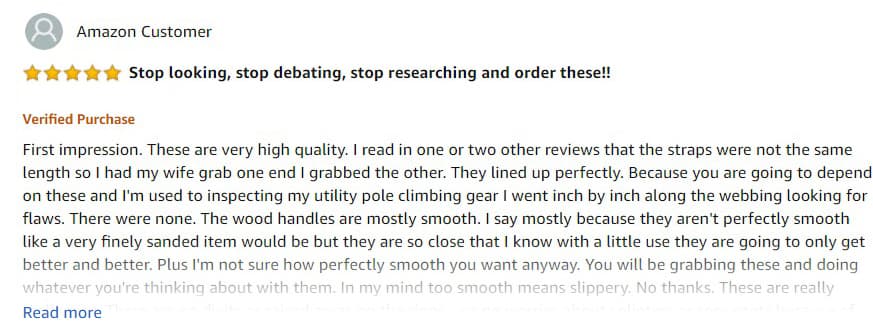 Customer review 1