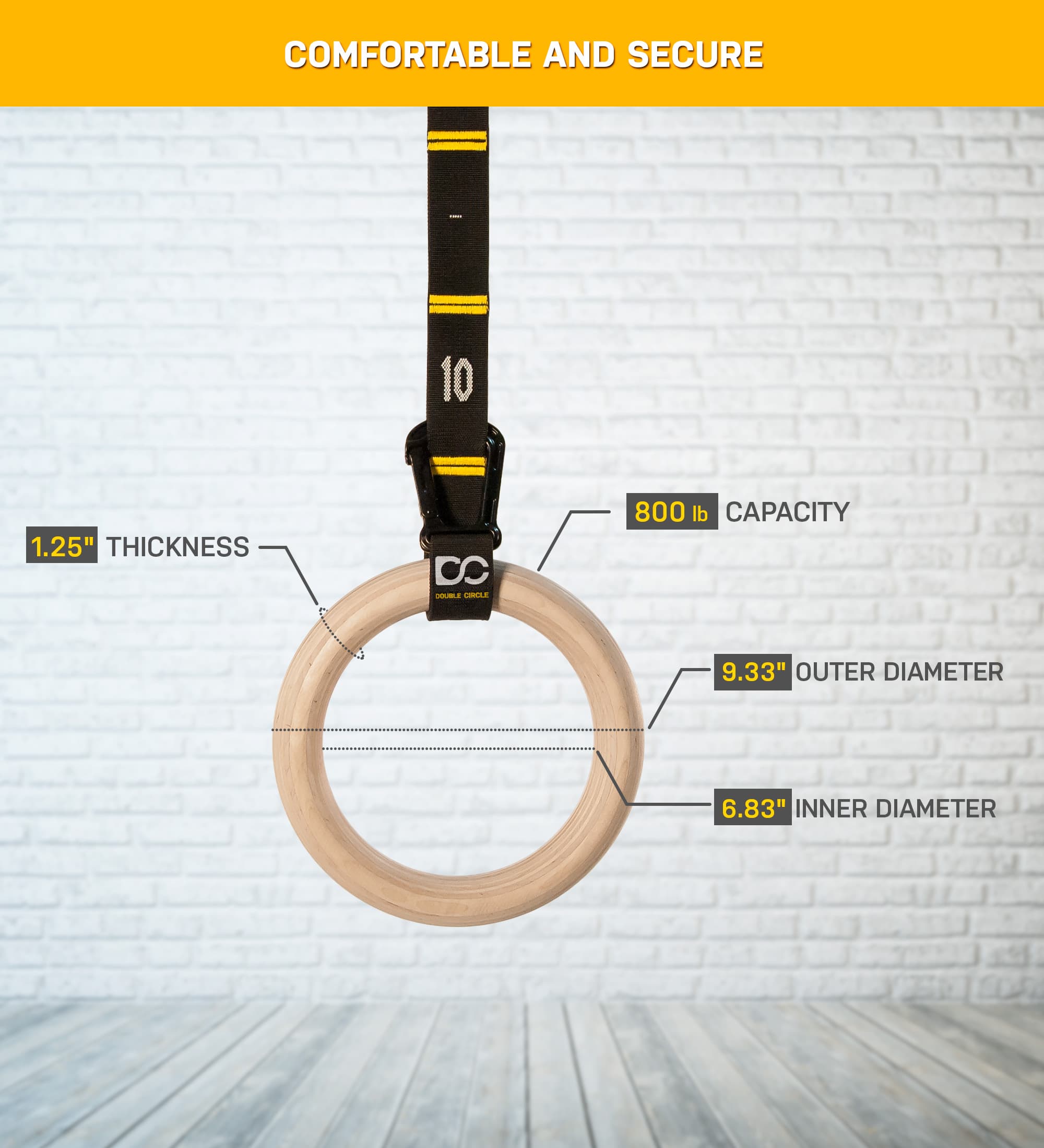 Gymnastic Rings 1.25″ (Rings Only)