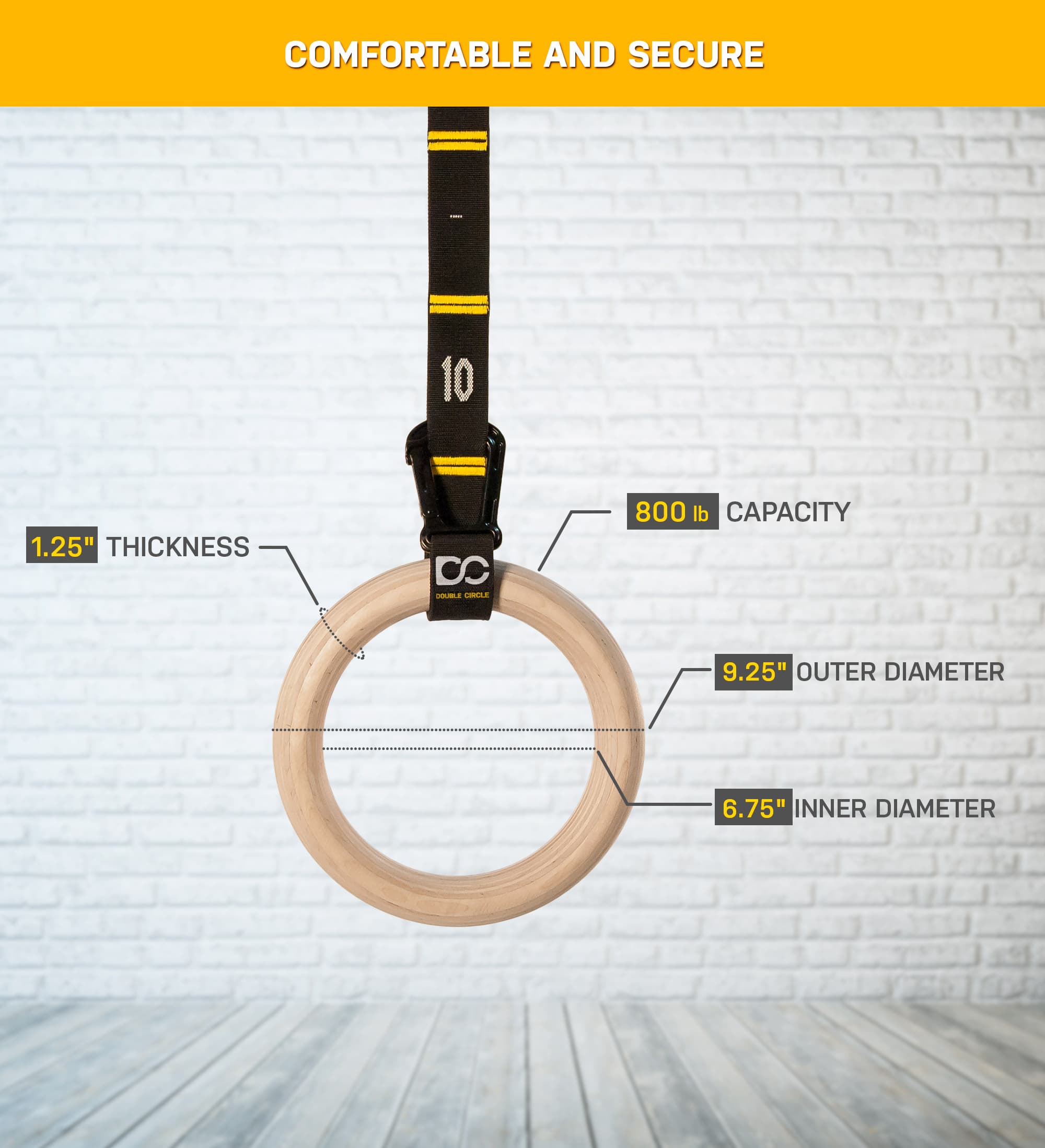 Gymnastic Rings 1.1″ (Rings Only)