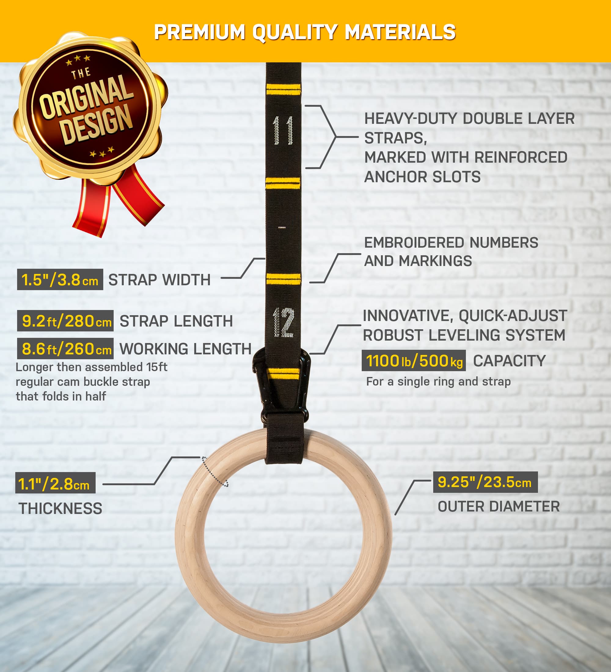 Gymnastic Rings And Straps 1.1″