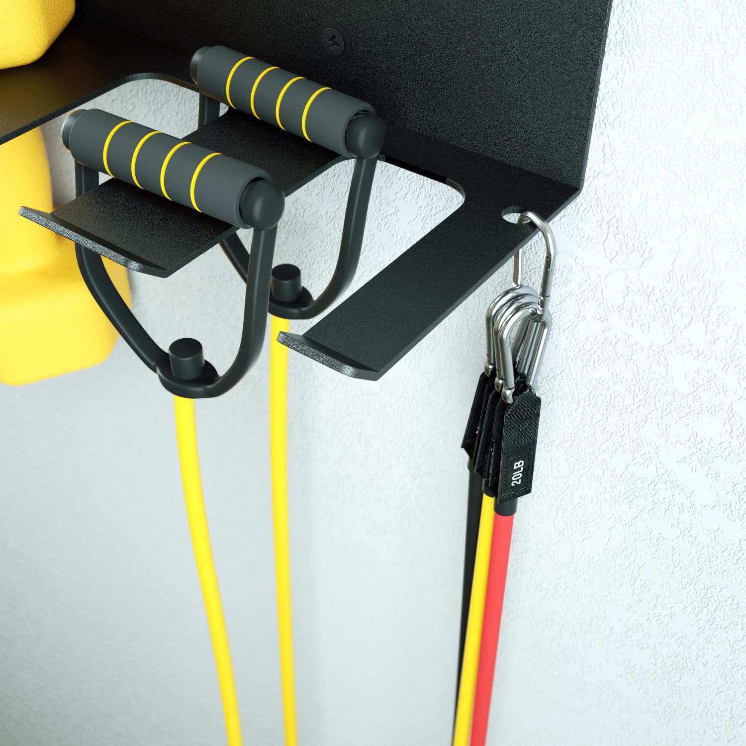 TWO HANGING CARABINERS