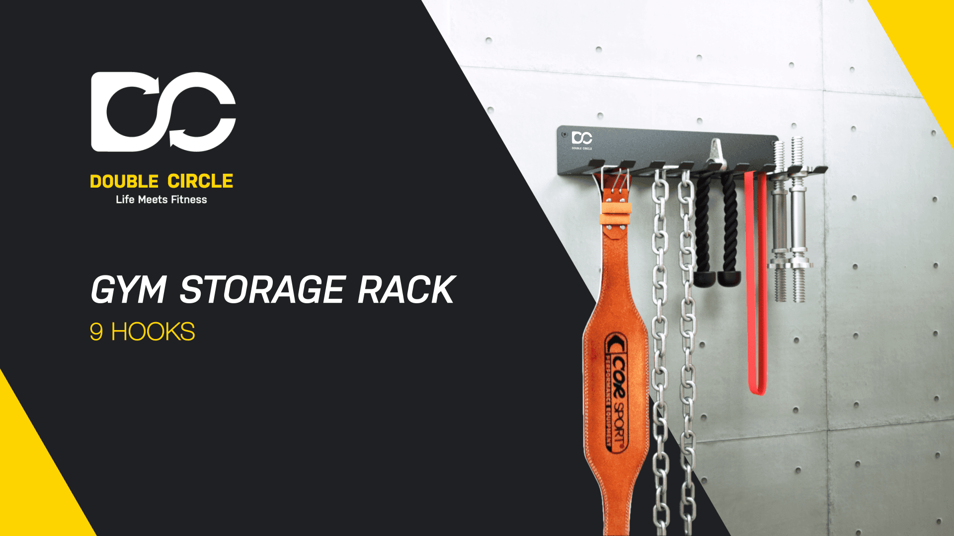 Gym Rack Organizer – 9 Hooks