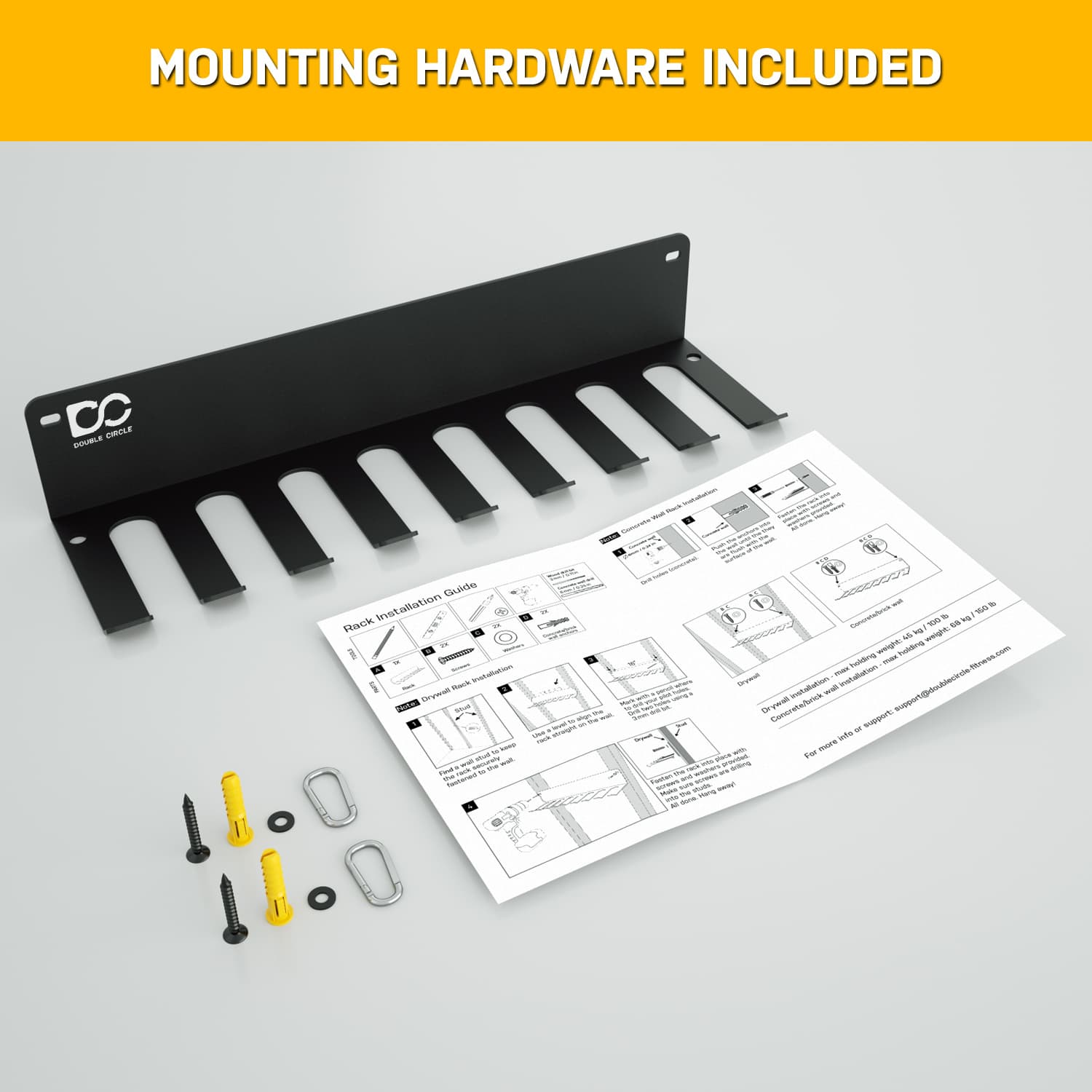 Gym Rack Organizer – 9 Hooks
