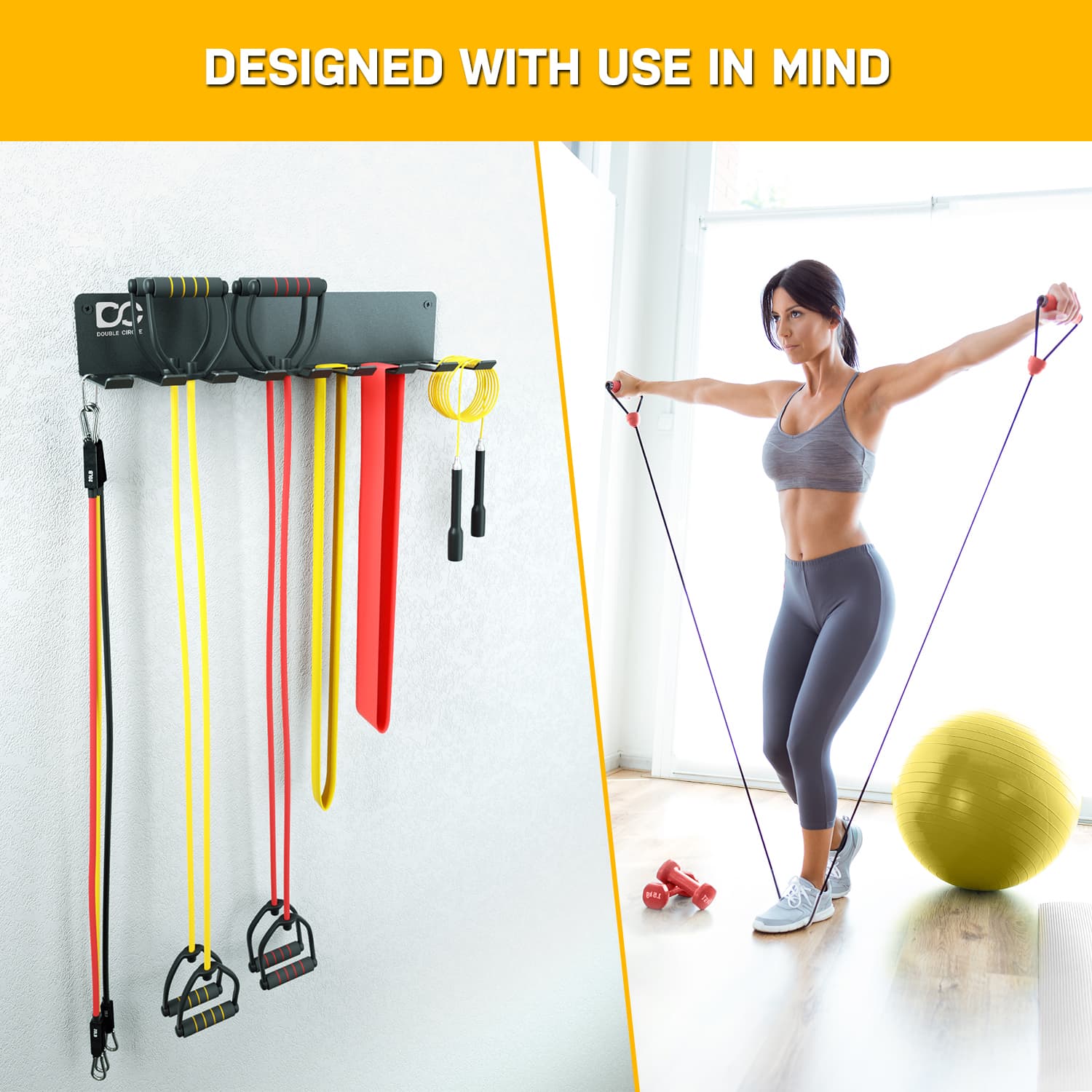 Gym Rack Organizer – 9 Hooks