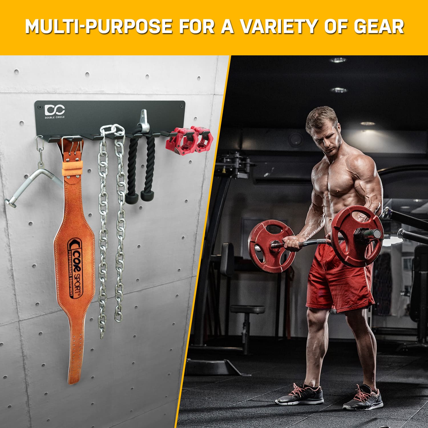 Gym Rack Organizer – 9 Hooks