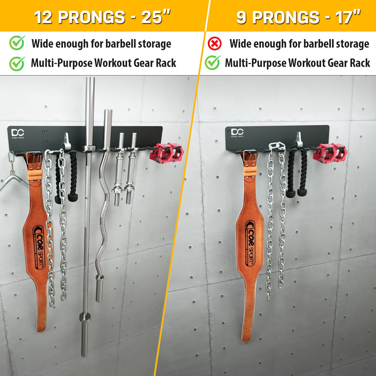Gym Rack Organizer – 9 Hooks